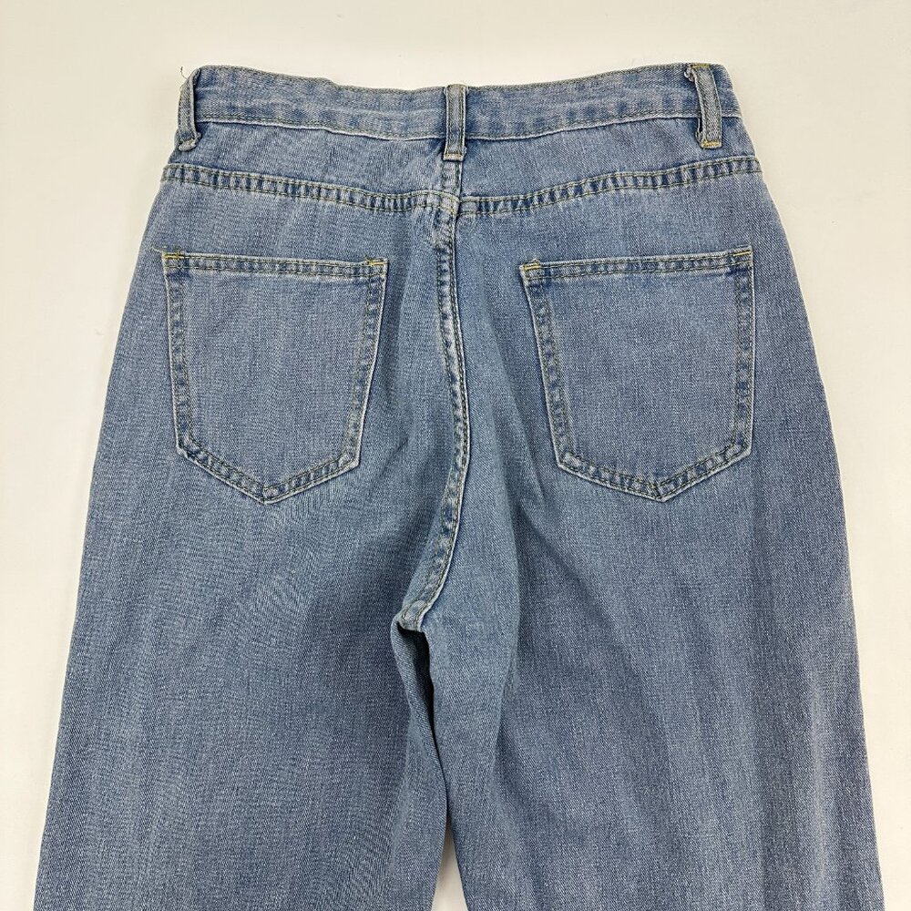Shein‎ Straight Button Detail on Waist Women's size S Blue Denim Jeans - Picture 4 of 4